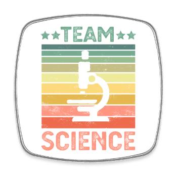 Team Science - Square fridge magnet - white - Front
