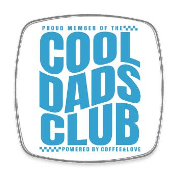 Club des papas cool - Cadeau de la fête des pères des papas - Magnet carré - blanc - Devant