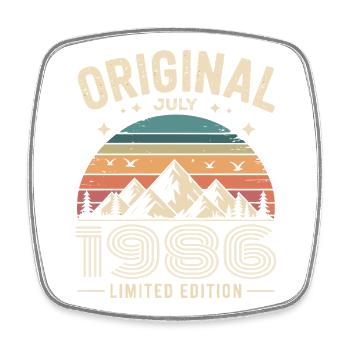 July 1986 – Legend of the Peaks and Mountains - Square fridge magnet - white - Front
