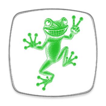 Laubfrosch - Viereckiger Kühlschrankmagnet - Weiß - Vorne