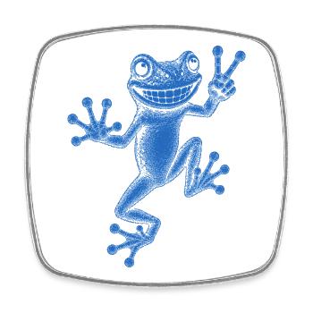 Laubfrosch - Viereckiger Kühlschrankmagnet - Weiß - Vorne