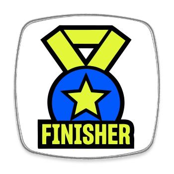 Stolzer Finisher Medaille Stern - Viereckiger Kühlschrankmagnet - Weiß - Vorne