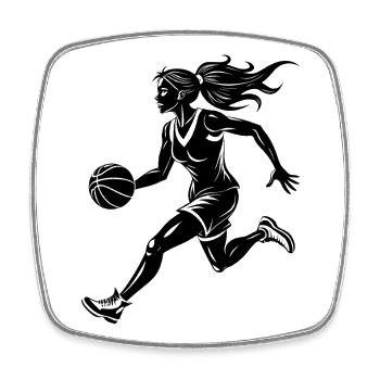 Basketball - Square fridge magnet - white - Front