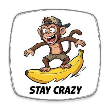 Bananen-Surf-Affe - Viereckiger Kühlschrankmagnet - Weiß - Vorne