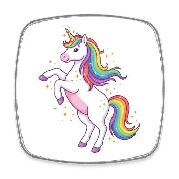 Aurora-Regenbogen-Einhorn - Viereckiger Kühlschrankmagnet - Weiß - Vorne