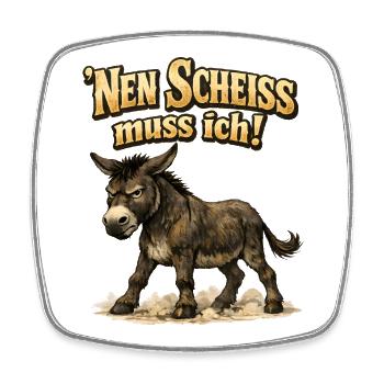 Nen Scheiss muss ich ich bin in Rente - 2026 - Viereckiger Kühlschrankmagnet - Weiß - Vorne