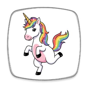 Étincelle de licorne arc-en-ciel - Magnet carré - blanc - Devant