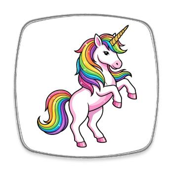 Parade de la Licorne Arc-en-ciel - Magnet carré - blanc - Devant