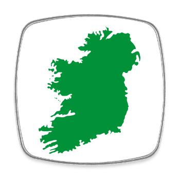 Map of Ireland - Square fridge magnet - white - Front