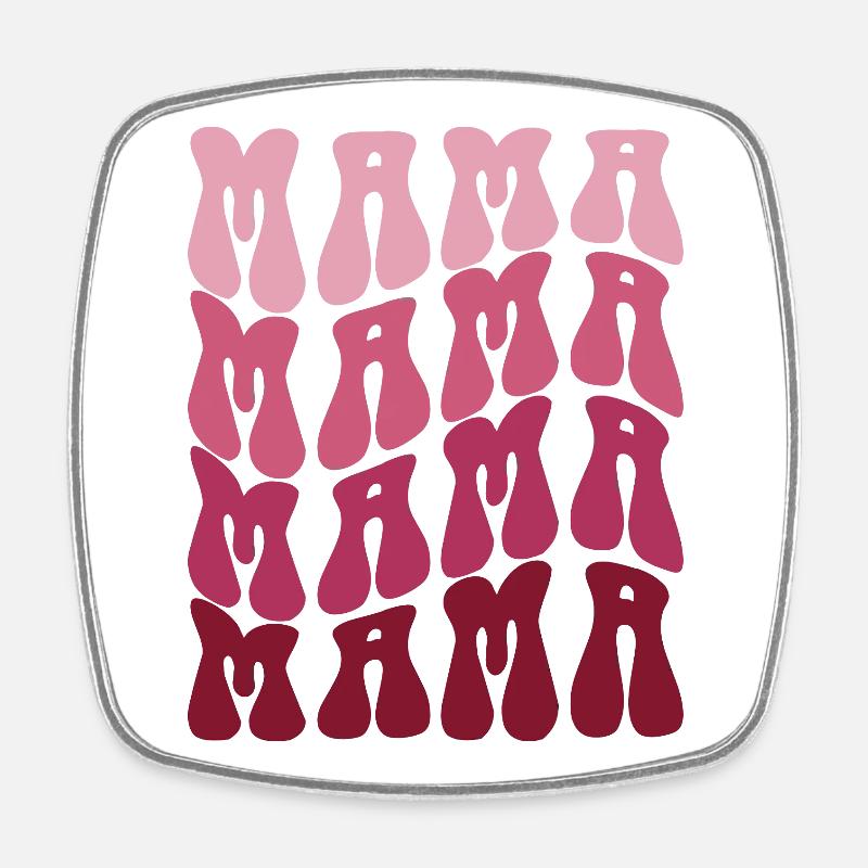 Mom Pattern in Pink Gradient - Square fridge magnet - white