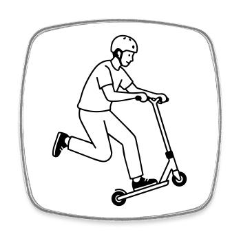 Stunt scooter - Square fridge magnet - white - Front