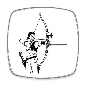 Archery - Square fridge magnet - white - Front
