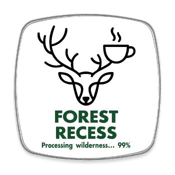 Cerf avec Coupe dans la forêt - Magnet carré - blanc - Devant
