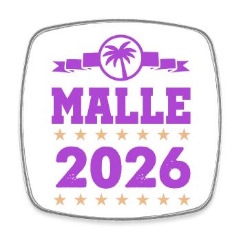 Malle 2026 Logo - Square fridge magnet - white - Front