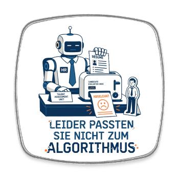 Leider passten Sie nicht zum Algorithmus - Viereckiger Kühlschrankmagnet - Weiß - Vorne