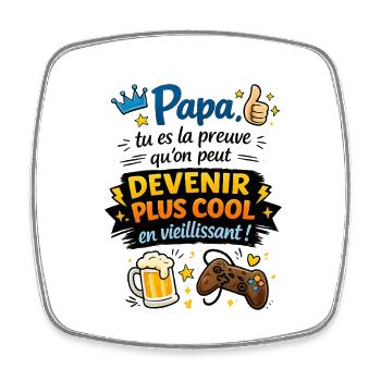 Papa, preuve que l'âge brille - Magnet carré - blanc - Devant