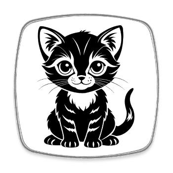 Cute Cat - Square fridge magnet - white - Front
