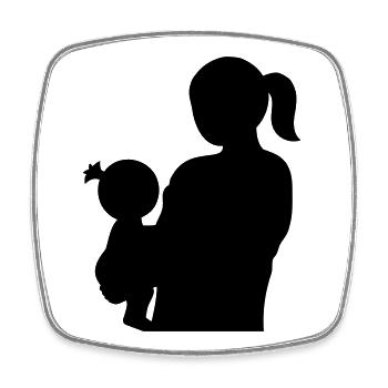 Silhouette familiale Les parents Enfants aiment ensemble - Magnet carré - blanc - Devant