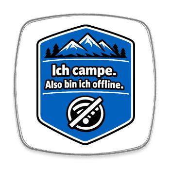 Camping - I'm offline - Square fridge magnet - white - Front