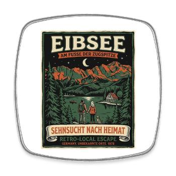 Eibsee Heimat - Viereckiger Kühlschrankmagnet - Weiß - Vorne