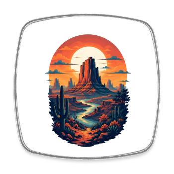 Canyon bei Sonnenuntergang - Viereckiger Kühlschrankmagnet - Weiß - Vorne