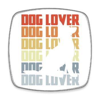 Vintage Hundebesitzer - Viereckiger Kühlschrankmagnet - Weiß - Vorne