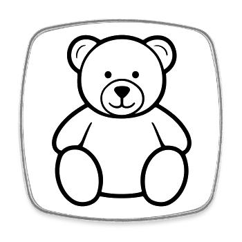 bear - Square fridge magnet - white - Front