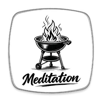 Meditation - Viereckiger Kühlschrankmagnet - Weiß - Vorne