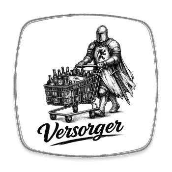 Ritter Biermann - Viereckiger Kühlschrankmagnet - Weiß - Vorne
