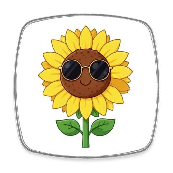 Gelbe Blume Sonnenblume Blüte Geschenk Hippie - Viereckiger Kühlschrankmagnet - Weiß - Vorne