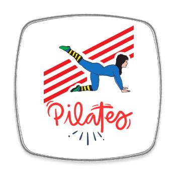 Pilates en mouvement sur lignes rouges - Magnet carré - blanc - Devant