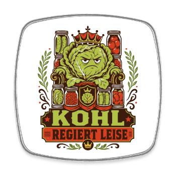 Kohl rules quietly - Square fridge magnet - white - Front