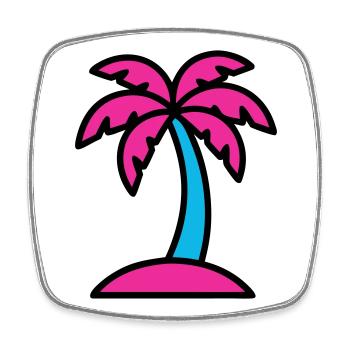 Neon Palme 90er Vaporwave - Viereckiger Kühlschrankmagnet - Weiß - Vorne
