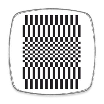 Motif géométrique de grille sur échiquier - Magnet carré - blanc - Devant