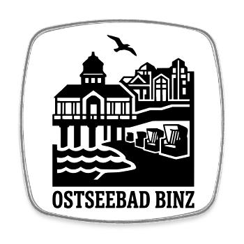 Ostseebad Binz Rügen Wahrzeichen Silhouette - Viereckiger Kühlschrankmagnet - Weiß - Vorne