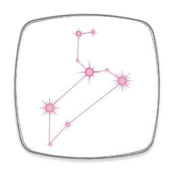 Löwestern Sternbild Tierkreiszeichen Pastellrosa - Viereckiger Kühlschrankmagnet - Weiß - Vorne