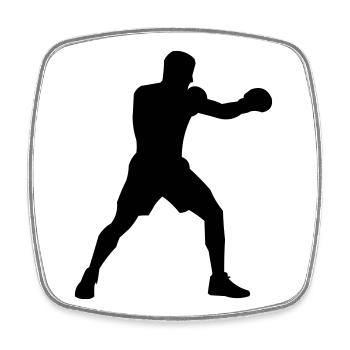 boxer - Viereckiger Kühlschrankmagnet - Weiß - Vorne