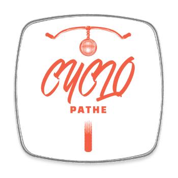 Cyclo pathe humour cycliste passion vélo vintage - Magnet carré - blanc - Devant