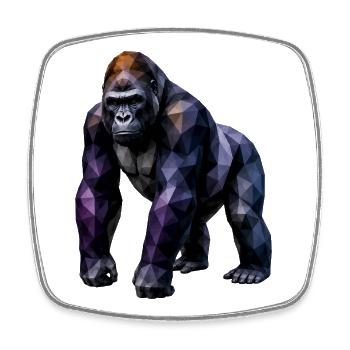 Gorilla Polygon – Farbige Geometrie - Viereckiger Kühlschrankmagnet - Weiß - Vorne