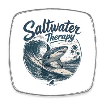 Saltwater Therapy Surfwave - Viereckiger Kühlschrankmagnet - Weiß - Vorne