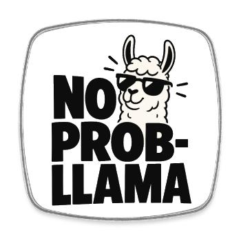 No Probllama Cool Lama Spruch - Viereckiger Kühlschrankmagnet - Weiß - Vorne