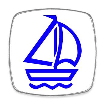 Sail - Square fridge magnet - white - Front