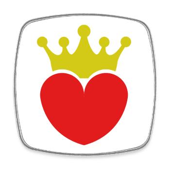 Cœur avec couronne - Magnet carré - blanc - Devant