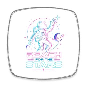 Astronaut "Reach for the Stars" | Space - Square fridge magnet - white - Front