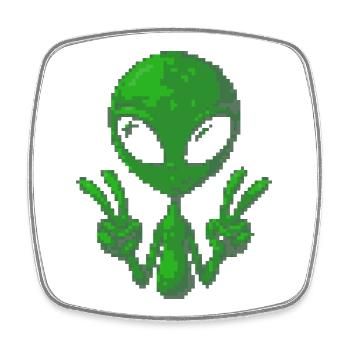 Signe de paix extraterrestre Pixel - Magnet carré - blanc - Devant