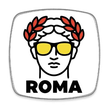 Rom Statue Sonnenbrille Italien Urlaub - Viereckiger Kühlschrankmagnet - Weiß - Vorne