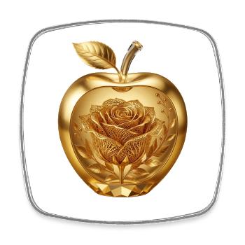 "Golden Apple"-Sweatshirt – Elegante und exklusive Kunst - Viereckiger Kühlschrankmagnet - Weiß - Vorne