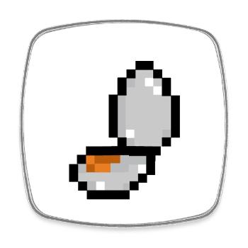 Pixel-Ei - Viereckiger Kühlschrankmagnet - Weiß - Vorne