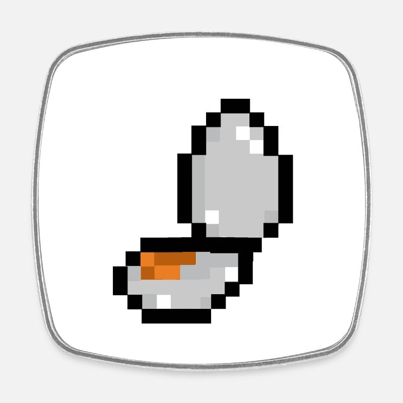 pixel egg - Square fridge magnet - white