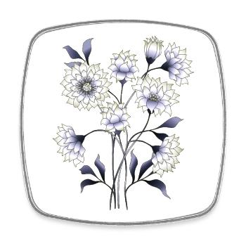 Blumen - Viereckiger Kühlschrankmagnet - Weiß - Vorne